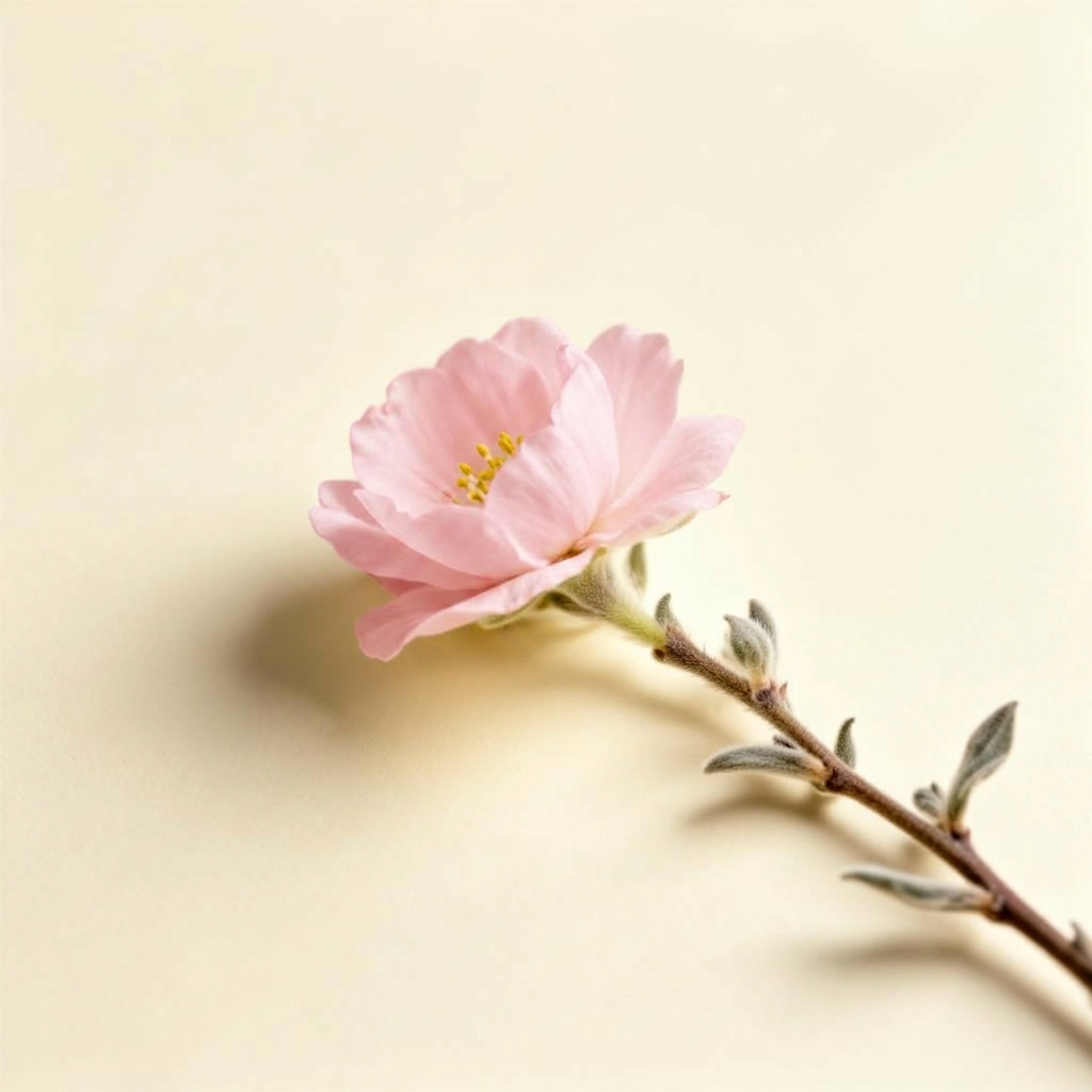 A single pink blossom